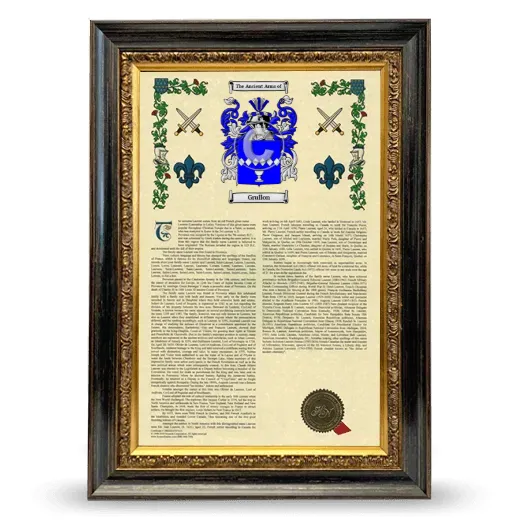 Grullon Armorial History Framed - Heirloom