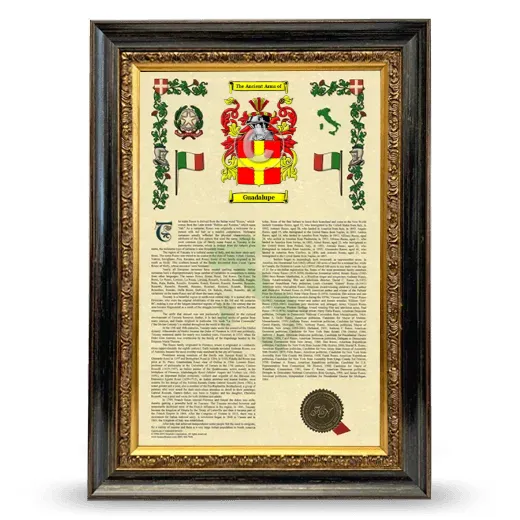 Guadalupe Armorial History Framed - Heirloom