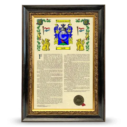 Guelle Armorial History Framed - Heirloom