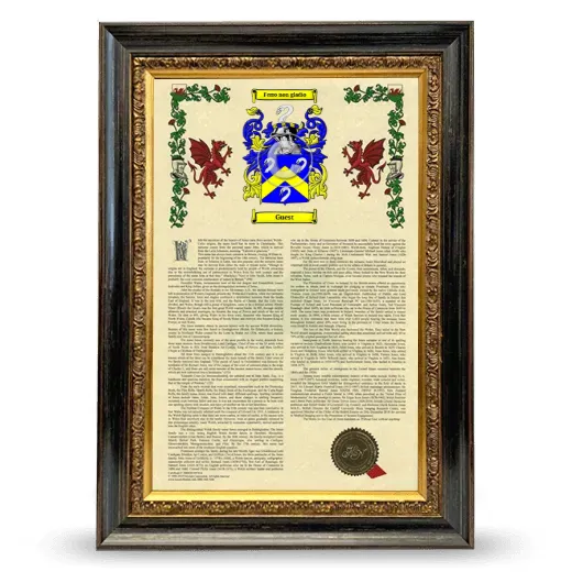 Guest Armorial History Framed - Heirloom