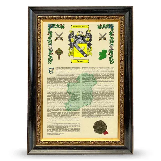 Gunnie Armorial History Framed - Heirloom