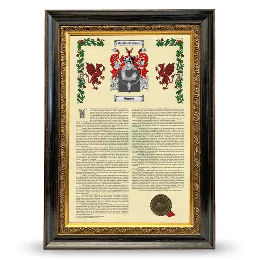 Gunter Armorial History Framed - Heirloom