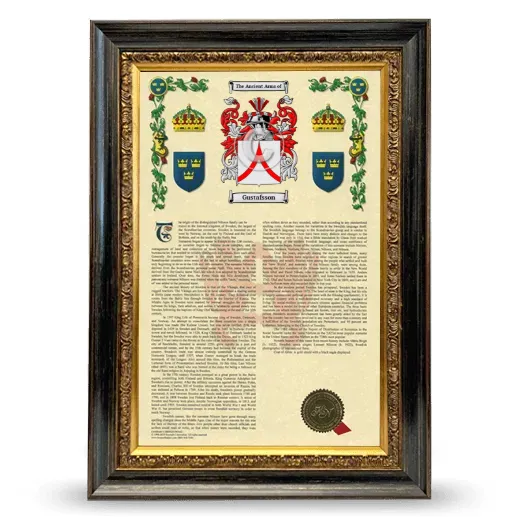Gustafsson Armorial History Framed - Heirloom