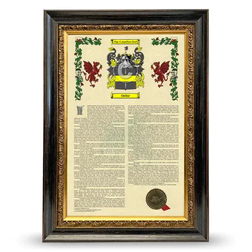 Gwine Armorial History Framed - Heirloom