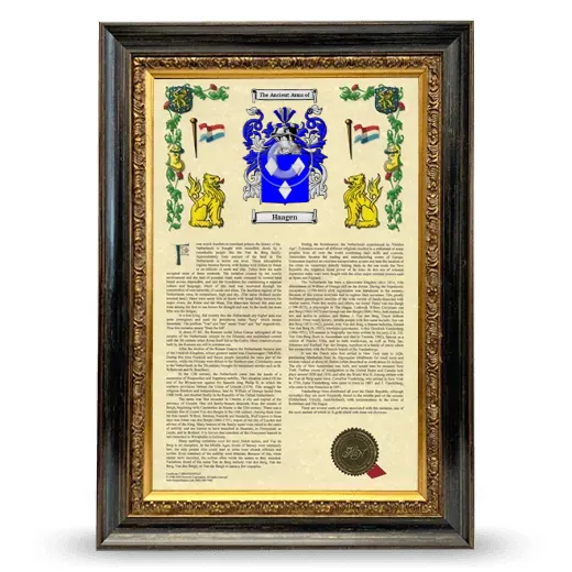 Haagen Armorial History Framed - Heirloom