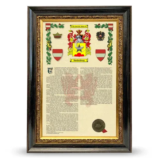 Hachenburg Armorial History Framed - Heirloom