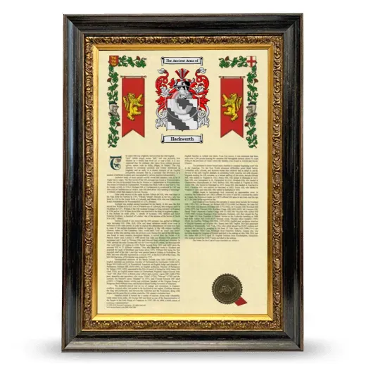 Hackworth Armorial History Framed - Heirloom