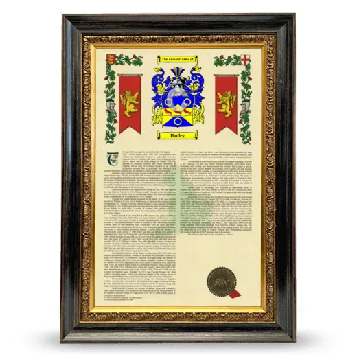 Hadley Armorial History Framed - Heirloom