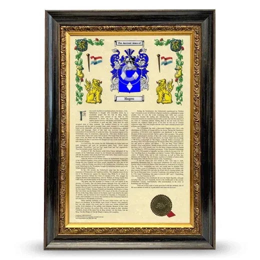 Hagen Armorial History Framed - Heirloom