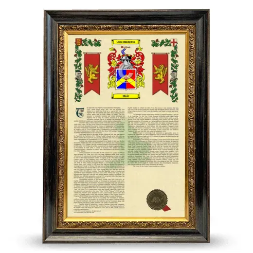 Hale Armorial History Framed - Heirloom