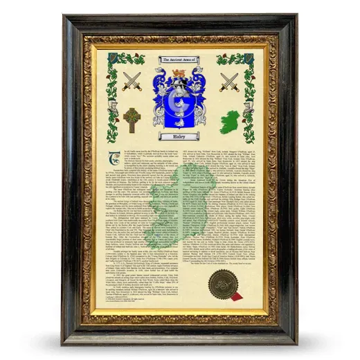 Haley Armorial History Framed - Heirloom