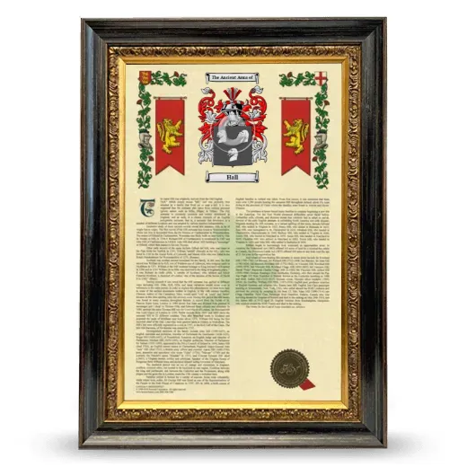 Hall Armorial History Framed - Heirloom
