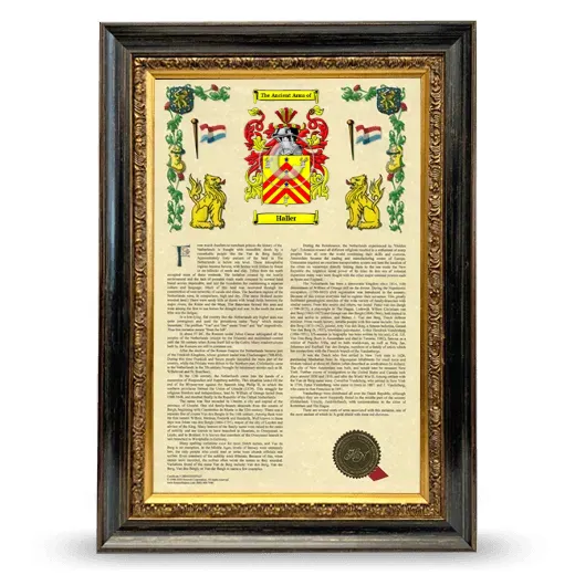 Haller Armorial History Framed - Heirloom