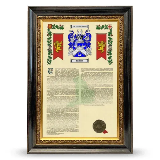 Hallock Armorial History Framed - Heirloom
