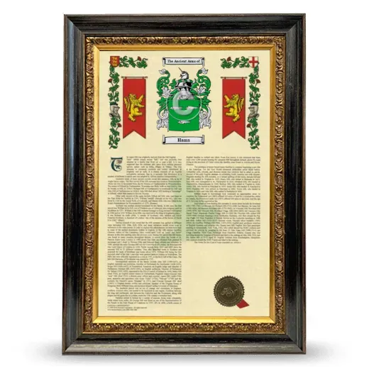 Hams Armorial History Framed - Heirloom