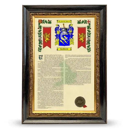 Hardbottle Armorial History Framed - Heirloom
