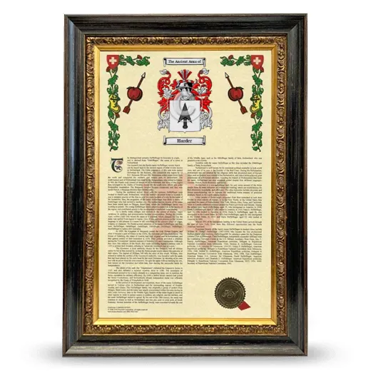 Harder Armorial History Framed - Heirloom