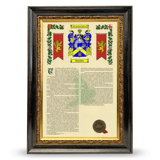 Harrower Armorial History Framed - Heirloom