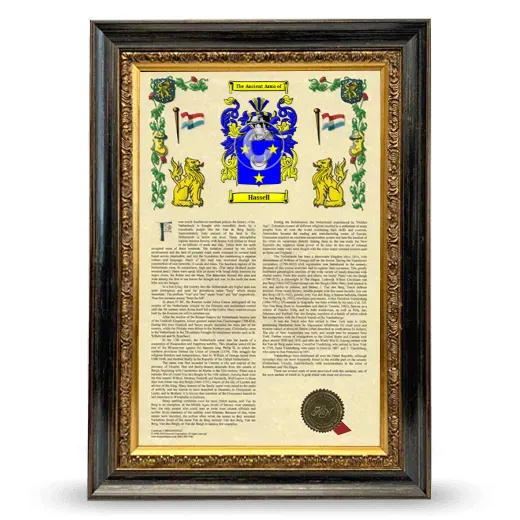 Hassell Armorial History Framed - Heirloom