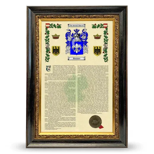 Hausser Armorial History Framed - Heirloom
