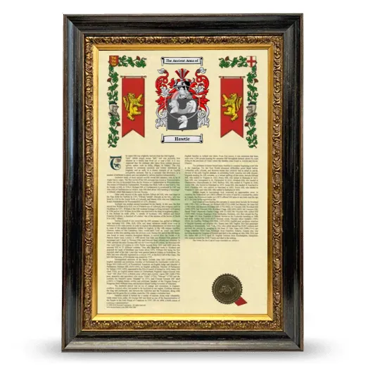 Hawtie Armorial History Framed - Heirloom