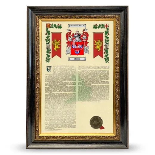 Hayne Armorial History Framed - Heirloom