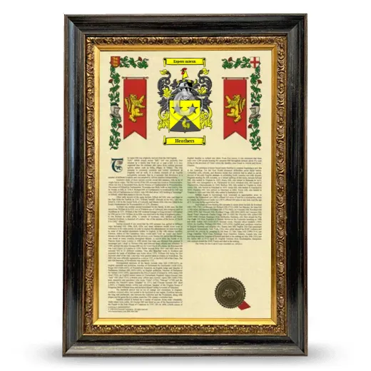 Heathers Armorial History Framed - Heirloom