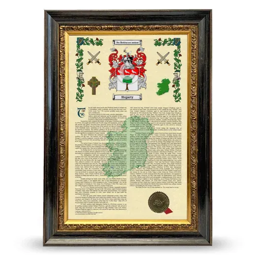 Hegarty Armorial History Framed - Heirloom