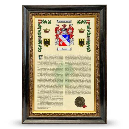 Heider Armorial History Framed - Heirloom