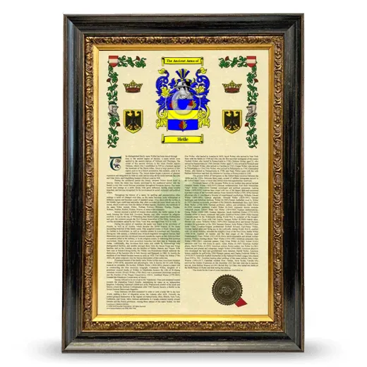 Heile Armorial History Framed - Heirloom