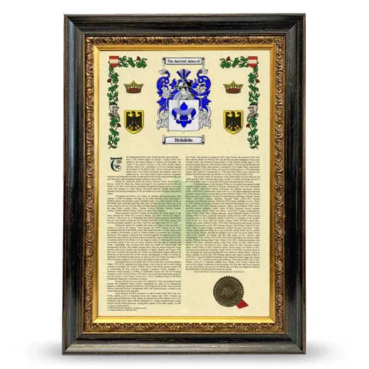 Heinlein Armorial History Framed - Heirloom