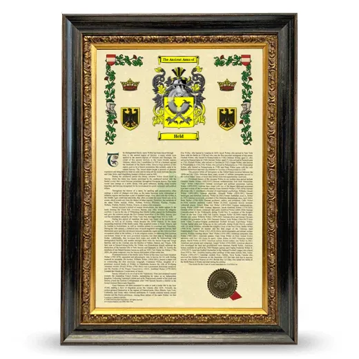 Held Armorial History Framed - Heirloom