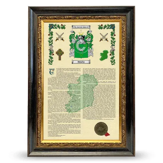 Henchy Armorial History Framed - Heirloom