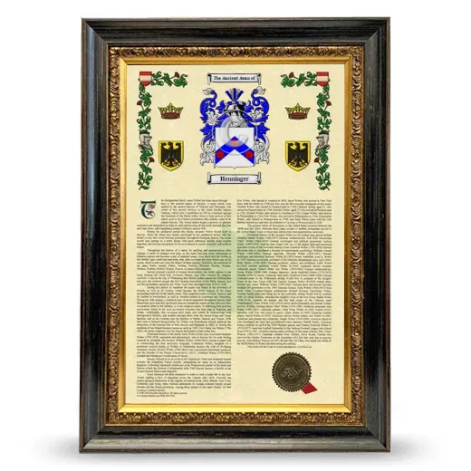 Henninger Armorial History Framed - Heirloom