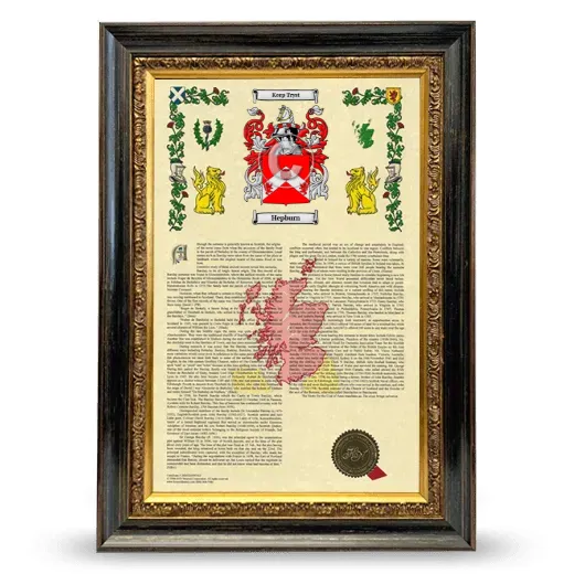 Hepburn Armorial History Framed - Heirloom