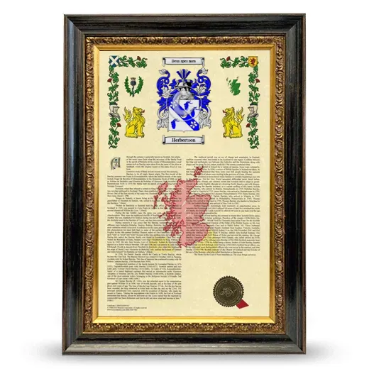 Herbertson Armorial History Framed - Heirloom