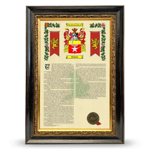 Herness Armorial History Framed - Heirloom