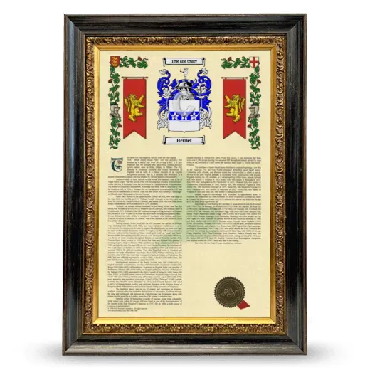 Herriet Armorial History Framed - Heirloom