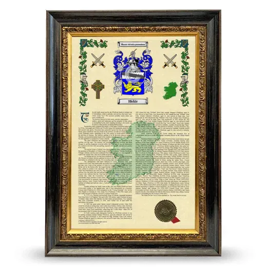Hickie Armorial History Framed - Heirloom