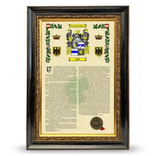 Hieb Armorial History Framed - Heirloom