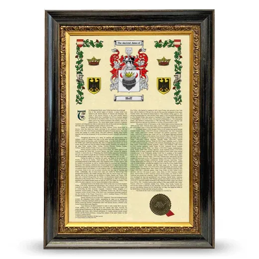 Hoff Armorial History Framed - Heirloom