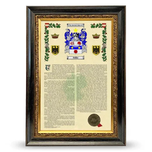 Hollar Armorial History Framed - Heirloom