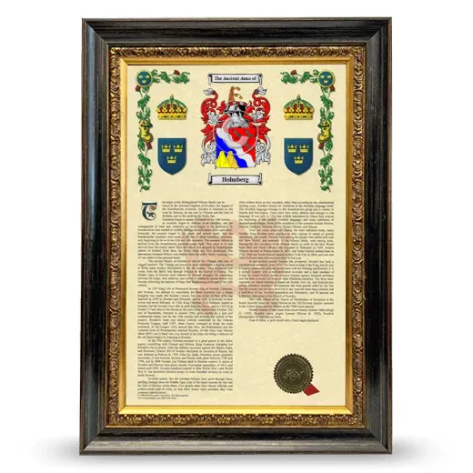 Holmberg Armorial History Framed - Heirloom