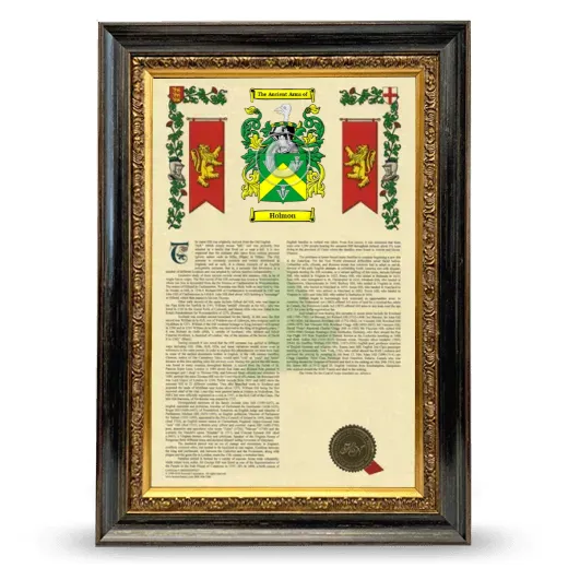 Holmon Armorial History Framed - Heirloom