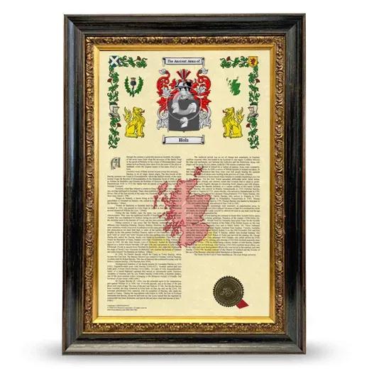 Hols Armorial History Framed - Heirloom
