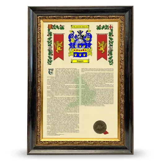 Hopple Armorial History Framed - Heirloom