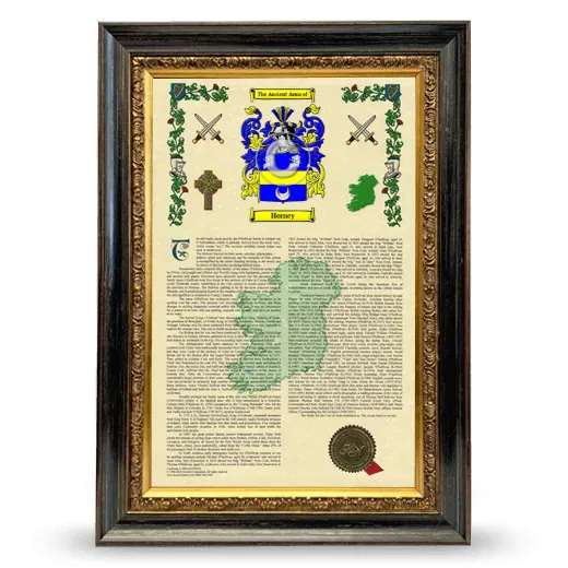Horney Armorial History Framed - Heirloom