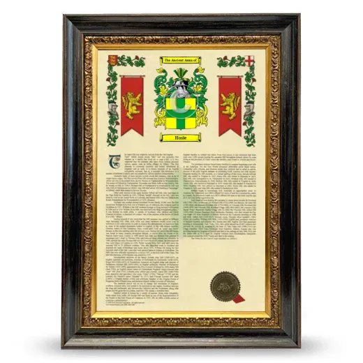 Hosie Armorial History Framed - Heirloom