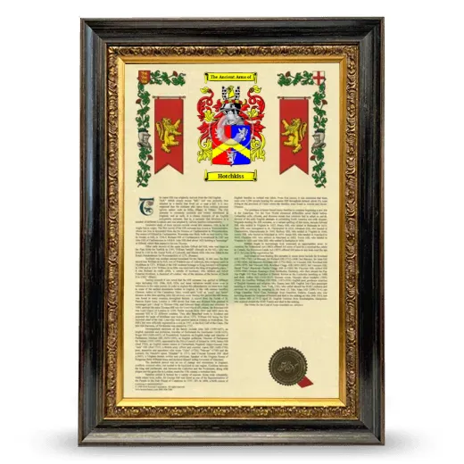 Hotchkiss Armorial History Framed - Heirloom