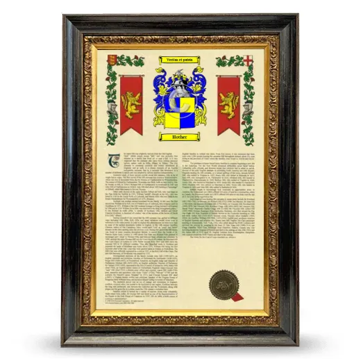 Hother Armorial History Framed - Heirloom